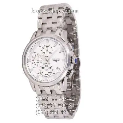 Longines Chronograph Steel Silver/White