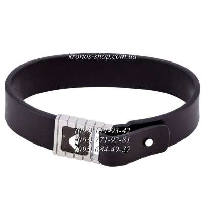 Кожаный браслет Armani №1-2 Black/Silver