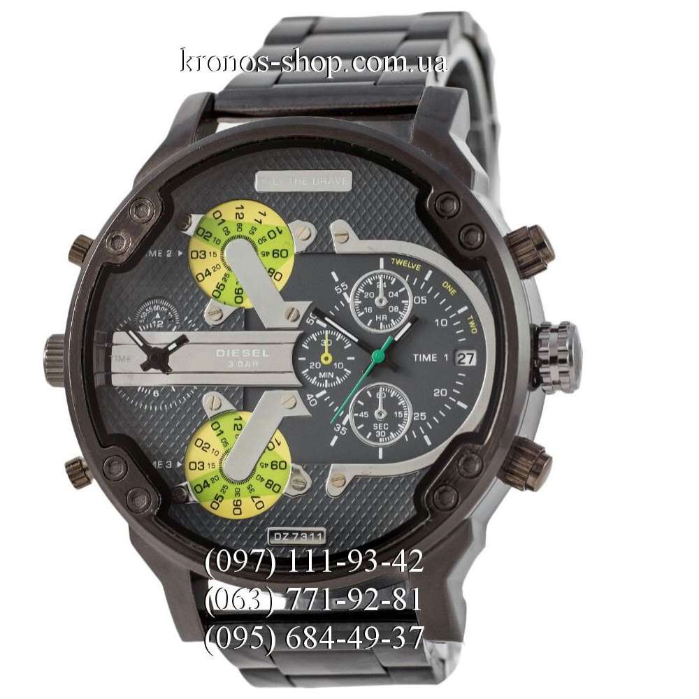 Diesel DZ7311 Quartz Steel All Black Green Kronos