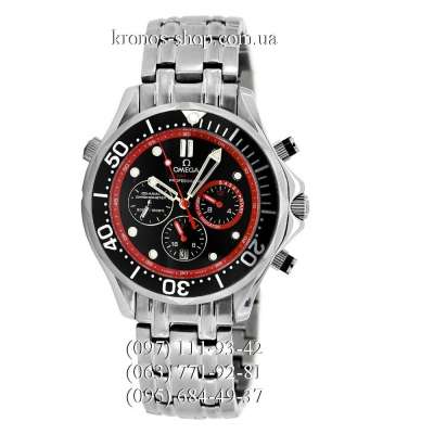 Omega Seamaster 300 M Diver Chronograph Silver/Black-Red