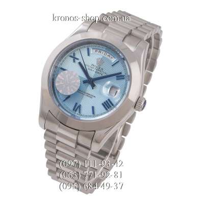 Rolex Day-Date Steel Rome Silver/Blue