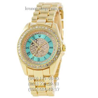 Rolex B47 Dial Pave Gold/Turquoise 