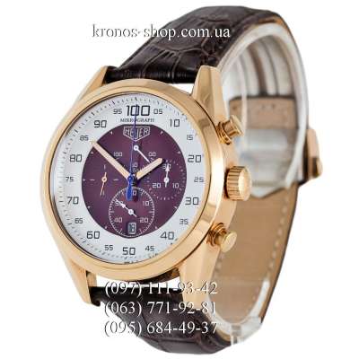 TAG Heuer Carrera Mikrograph Brown/Gold/White-Brown