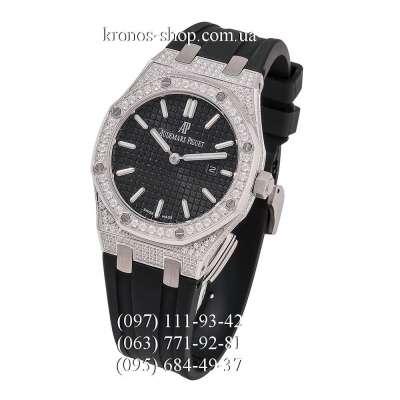 Audemars Piguet Royal Oak Quartz Lady Diamonds Rubber Black/Silver/Black