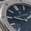 Audemars Piguet Royal Oak Quartz Lady Diamonds Rubber Black/Silver/Blue