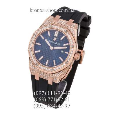 Audemars Piguet Royal Oak Quartz Lady Diamonds Rubber Black/Gold/Blue