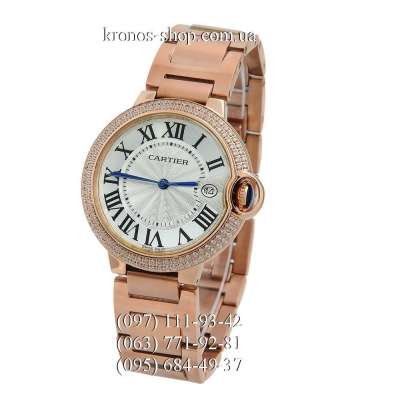 Cartier Ballon Bleu de Cartier Date Crystals Rose Gold/White