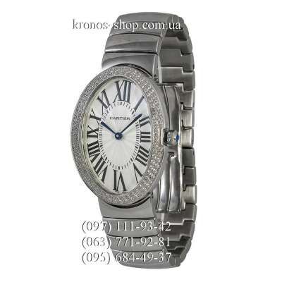 Cartier Baignoire Pave Silver/White