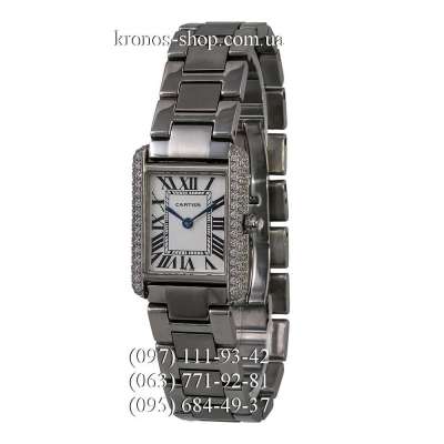 Cartier Tank Anglaise Pave Silver/White