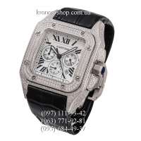 Cartier Santos de Cartier 100 Chronograph Pave Black/Silver/White