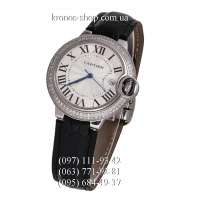 Cartier Ballon Bleu de Cartier Crystals Date Leather Black/Silver/White