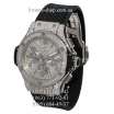 Hublot Big Bang Chronograph Steel Diamonds Full Pave Black/Silver