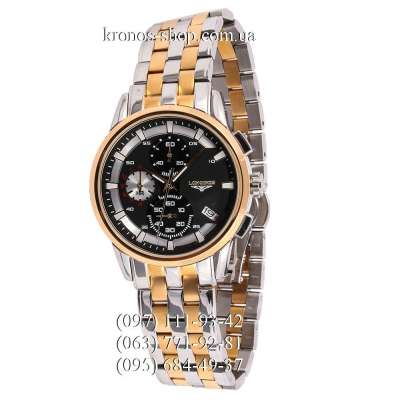 Longines Chronograph Steel Silver-Gold/Gold/Black