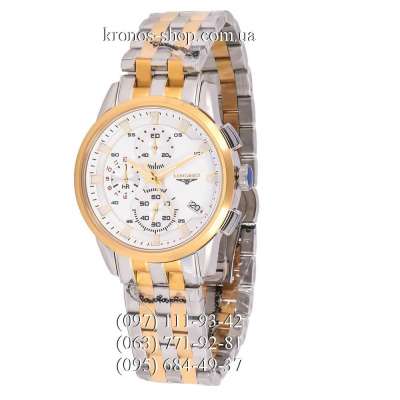 Longines Chronograph Steel Silver-Gold/Gold/White