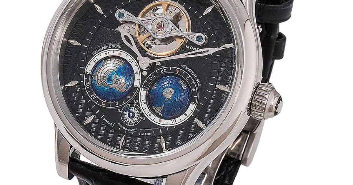 Montblanc Collection Villeret 1858 Tourbillon Vasco Da Gama Silver Black Kronos