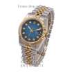 Rolex Datejust Steel Brilliants Fluted Bezel Silver-Gold/Gold/Blue