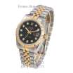 Rolex Datejust Steel Brilliants Fluted Bezel Silver-Gold/Gold/Black