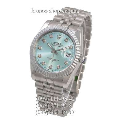 Rolex Datejust Steel Brilliants Fluted Bezel Silver/Turquoise