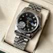 Rolex Datejust Steel Diamonds Fluted Bezel Silver/Black