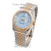 Rolex Datejust Steel Brilliants Fluted Bezel Silver-Gold/Gold/Sky Blue