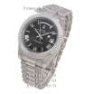 Rolex Day-Date Steel Rome Fluted Bezel Silver/Black