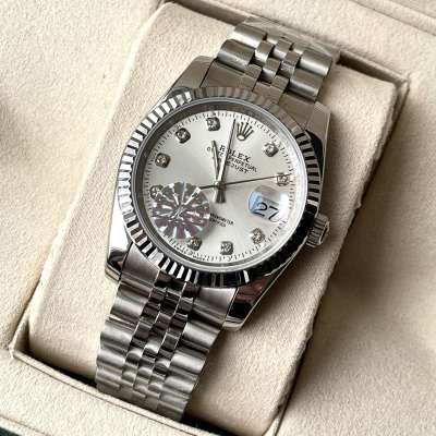 Rolex Datejust Steel Brilliants Fluted Bezel Silver/White