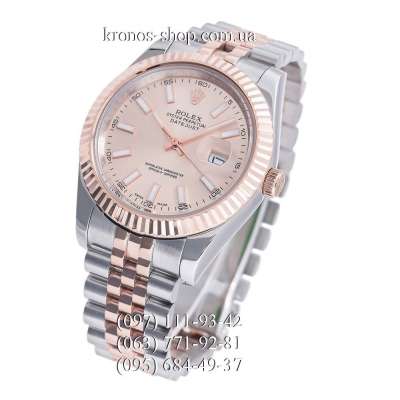 Rolex Datejust Steel Fluted Bezel Silver-Rose Gold