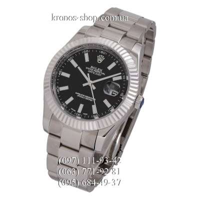 Rolex Datejust Steel Fluted Bezel Silver/Black