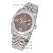 Rolex Datejust Steel Flolar Fluted Bezel Silver/Brown-Black