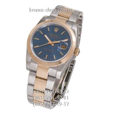 Rolex Datejust Steel Fluted Bezel Silver-Gold/Blue