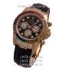 Rolex Cosmograph Daytona Rainbow Pave Rubber Black/Gold/Black