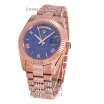 Rolex Day-Date Steel Rome Fluted Bezel Rose Gold/Blue