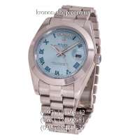 Rolex Day-Date Steel Rome V2 Silver/Blue