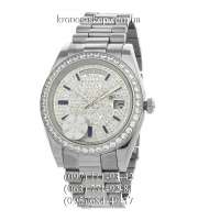 Rolex Day-Date Steel Full Pave Silver