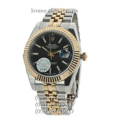 Rolex Datejust Steel Fluted Bezel Silver-Gold/Gold/Black