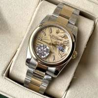 Rolex Datejust Oyster Palm 36mm Silver-Gold/Gold/Gold