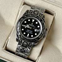 Rolex Submariner Skull Engraved Silver/Black 