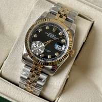 Rolex Datejust 36mm Diamond Steel Silver-Gold/Black