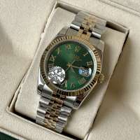 Rolex Datejust 36mm Steel Silver-Gold/Green