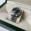 Rolex Day-Date 36mm Diamond Steel Rome Silver/Blue