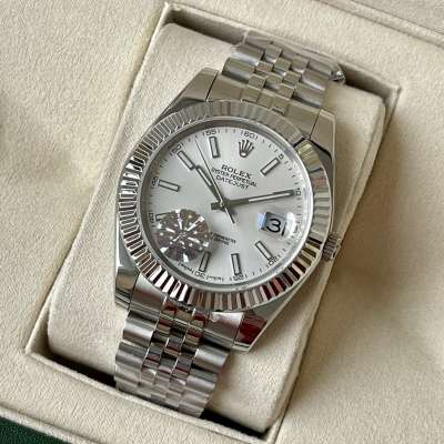 Rolex Datejust Steel Fluted Bezel Silver/White