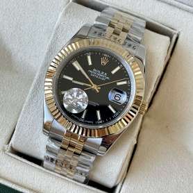 Rolex Datejust Steel Fluted Bezel Silver Gold Black