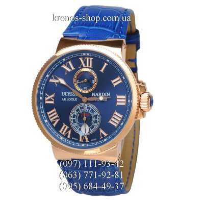 Ulysse Nardin Marine Chronometer Leather Blue/Gold/Blue