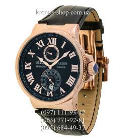 Ulysse Nardin Marine Chronometer Leather Black/Gold/Black