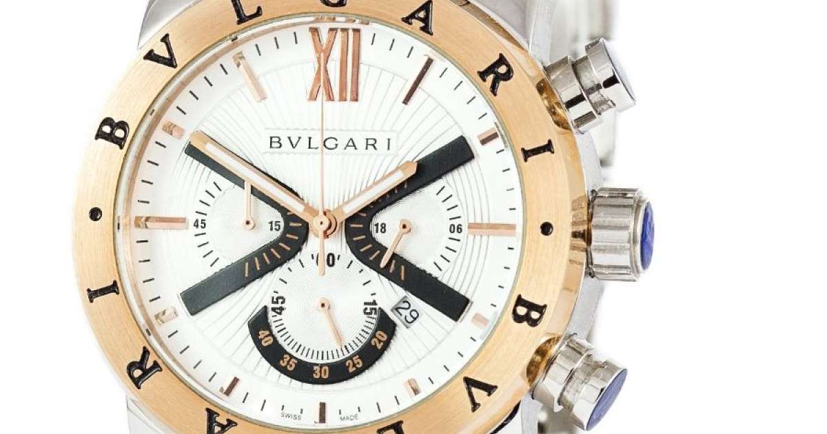 Часы Bvlgari SD38S L2161 Chronograph Silver-Gold/White копия