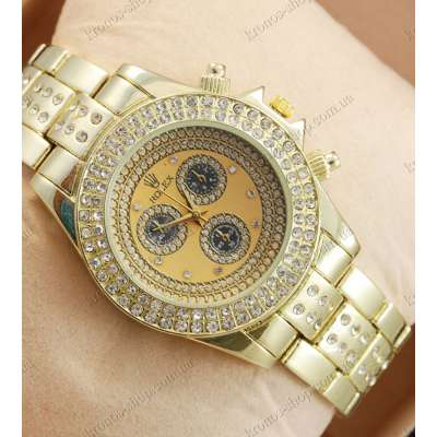 Rolex Full Pave All Gold/Yellow-Black