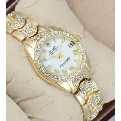 Rolex Diamonds A218 Gold/White