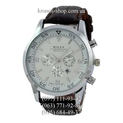 Rolex Quartz 8257 Brown/Silver/White