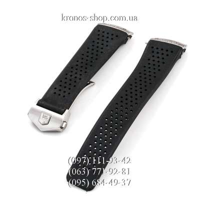 Ремешок для часов Tag Heuer Carrera Rubber Butterfly Black/Silver (22х20 мм)