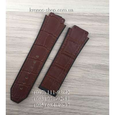 Ремешок для часов Hublot Leather Pattern Brown (25х22 мм)